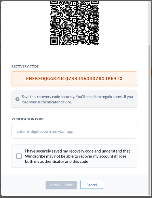 QR code and Recovery